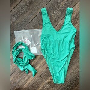 Toluca swim one peice with belt